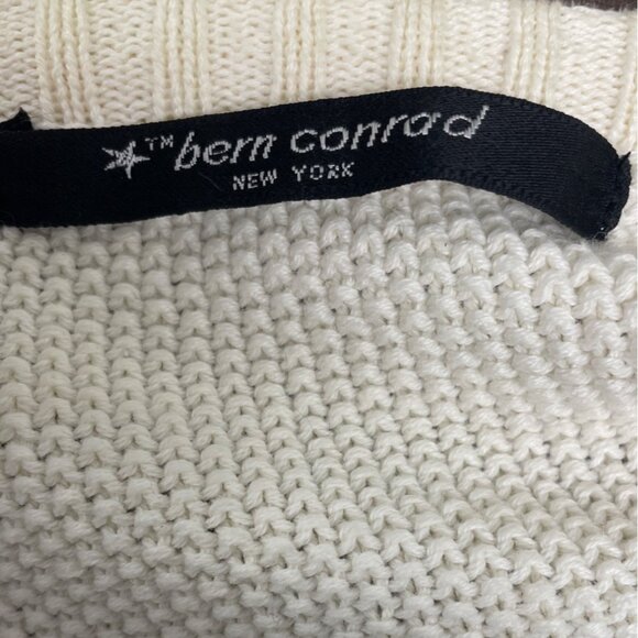 Bern Conrad Cream Cable Knit Cardigan With Pockets & Button Closure Sz M - Picture 9 of 11